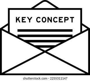 Envelope and letter sign with word key concept as the headline