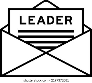 Envelope and letter sign with word leader as the headline