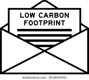 Envelope and letter sign with word low carbon footprint as the headline