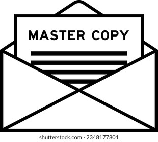 Envelope and letter sign with word master copy as the headline