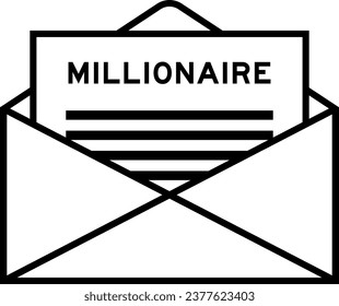 Envelope and letter sign with word millionaire as the headline