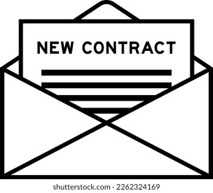 Envelope and letter sign with word new contract as the headline