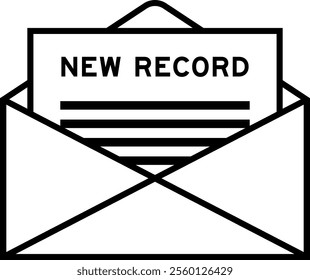 Envelope and letter sign with word new record as the headline
