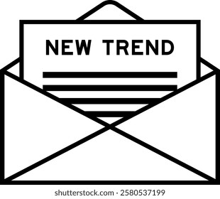 Envelope and letter sign with word new trend as the headline