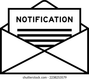 Envelope and letter sign with word notification as the headline