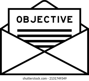 Envelope and letter sign with word objective as the headline