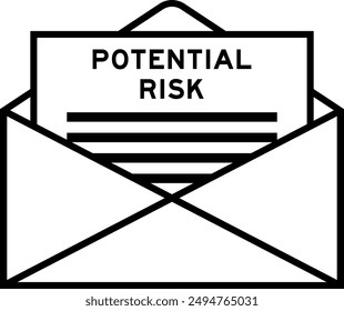Sobre y signo de letra con la palabra riesgo potencial como título