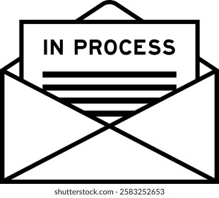 Envelope and letter sign with word in process as the headline