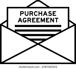 Envelope and letter sign with word purchase agreement as the headline