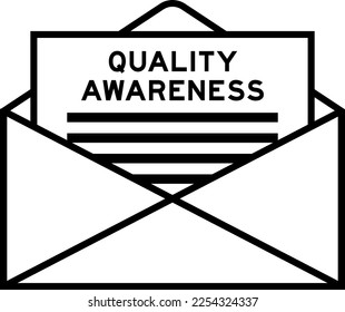 Envelope and letter sign with word quality awareness as the headline