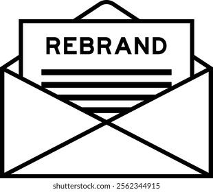 Envelope and letter sign with word rebrand as the headline