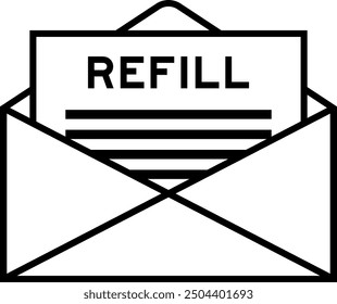 Envelope and letter sign with word refill as the headline