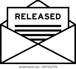 Envelope and letter sign with word released as the headline