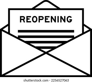 Envelope and letter sign with word reopening as the headline