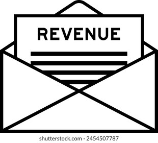 Envelope and letter sign with word revenue as the headline