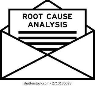 Envelope and letter sign with word root cause analysis as the headline