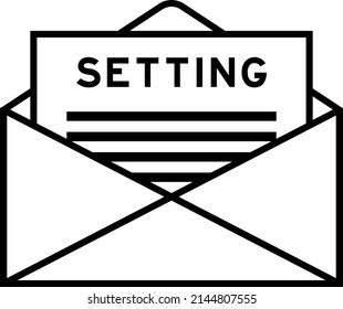 Envelope and letter sign with word setting as the headline