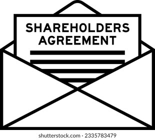 Envelope and letter sign with word shareolders agreement as the headline