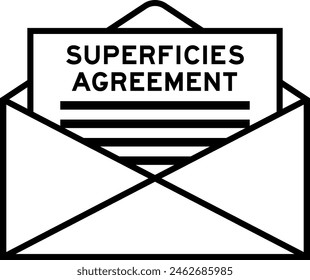 Envelope and letter sign with word superficies agreement as the headline