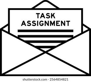 Envelope and letter sign with word task assignment as the headline