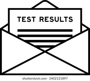 Envelope and letter sign with word test results as the headline