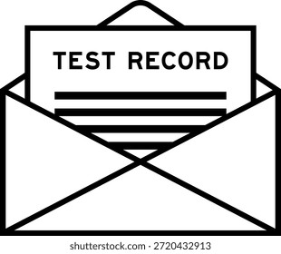 Envelope e sinal de letra com registro de teste de palavras como título