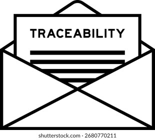 Sobre y signo de letra con trazabilidad de palabra como titular