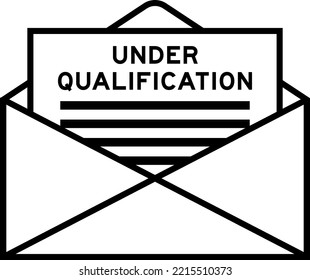Envelope and letter sign with word under qualification as the headline