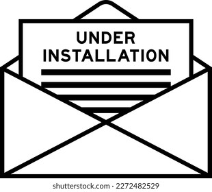 Envelope and letter sign with word under installation as the headline