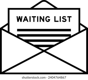 Envelope and letter sign with word waiting list as the headline