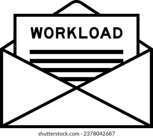 Signo de sobres y letras con carga de trabajo de palabras como titular
