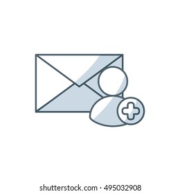 envelope letter with social media icon vector illustration design