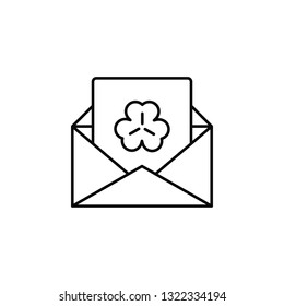Envelope, letter, trefoil icon. Simple thin line, outline vector of Saint Patrick's Day icons for UI and UX, website or mobile application