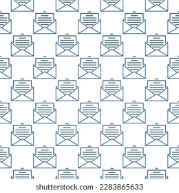 Envelope with Letter vector Email Message concept thin line seamless pattern