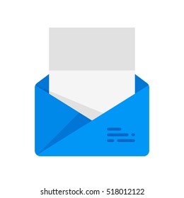 The Envelope With The Letter. Vector Icon. Blue