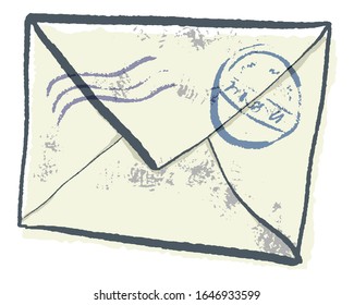 Sobre con una carta. Ilustración del vector