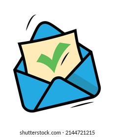 Envelope with a letter. Vector illustration