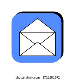 Envelope and letter vector illustration icon. Envelope and letter icon in two-dimensional shape. The concept of mail message and correspondence by using an envelope and letter modern icon.