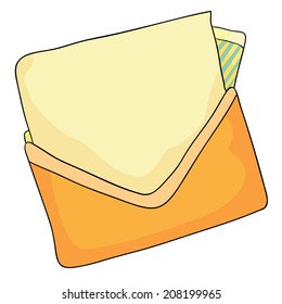 envelope with a letter, vector illustration on white background