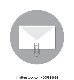 Envelope for Letters with Attached File. Vector Illustration