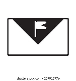 Envelope for Letters with Flag. Vector Illustration