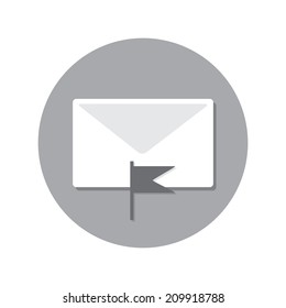 Envelope for Letters with Flag. Vector Illustration