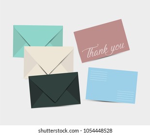 The envelope. Letters Set. Postcard. Templates. vector illustration.