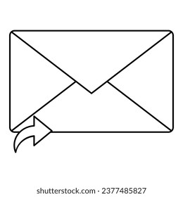 Envelope line art element. Simple flat vector with business theme. Business.