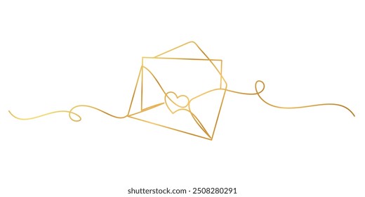 envelope line art style. love letter. valentines day element vector