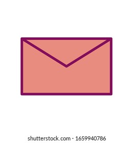 Envelope line and fill style icon design, Message email mail letter marketing communication card and document theme Vector illustration