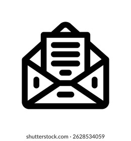 ícone de linha de envelope. Ícone de vetor limpo e minimalista para sites, aplicativos móveis, apresentações e logotipos. Totalmente dimensionável e personalizável para qualquer projeto.