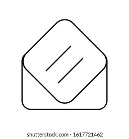 envelope line icon with editable stroke. Isolated on white background. Simple outline flat style design. Vector illustration