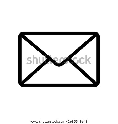 Envelope line icon, email and communication symbol, simple outline style on white background