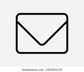 Icono de línea de sobres Correspondencia Correo postal Correo postal Correo electrónico Aplicación Comunicación de memo comercial Forma de contorno negro Símbolo de signo de vector